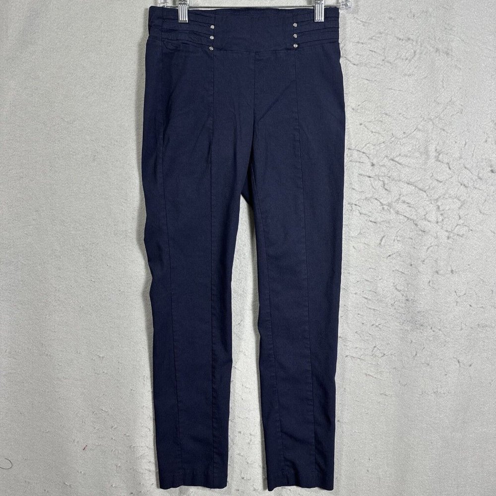 Rafaella Women Comfort Fit Pull On Slim Leg Dress Pants Blue Size 6